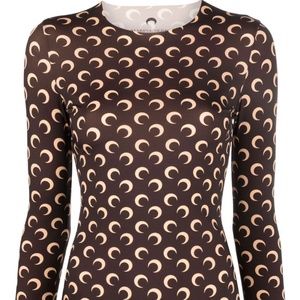 New Marine Serre Crescent Moon Print Jersey Top